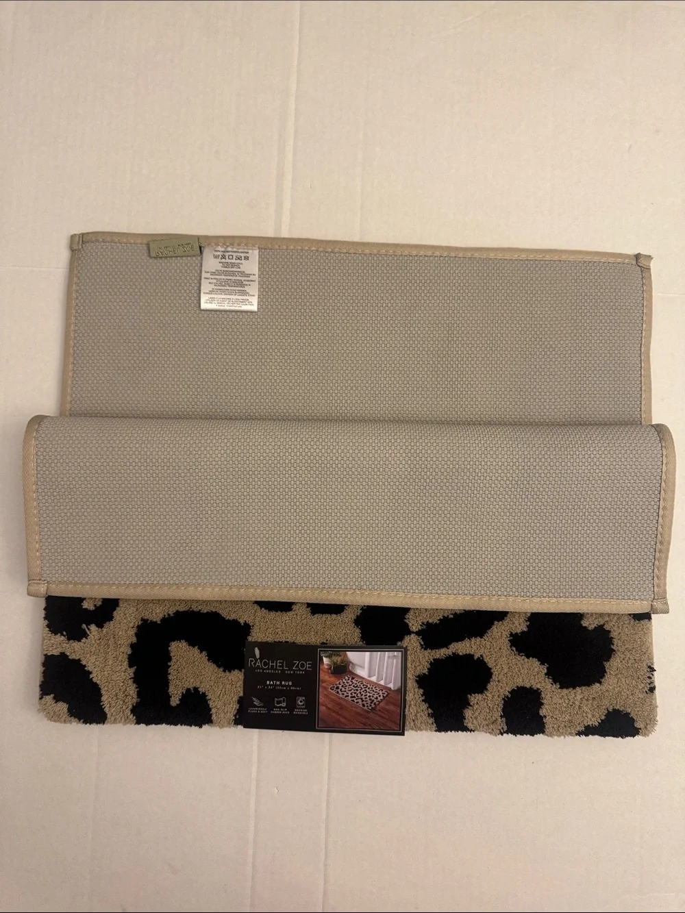RACHEL ZOE Cheetah Animal Print Bath Rug/Mat - Non-Slip Rubber Back -21